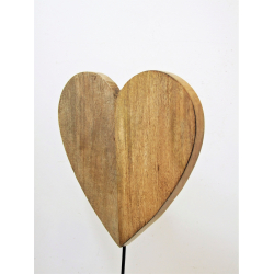 Serce z drewna mango na podstawie XL 60cm